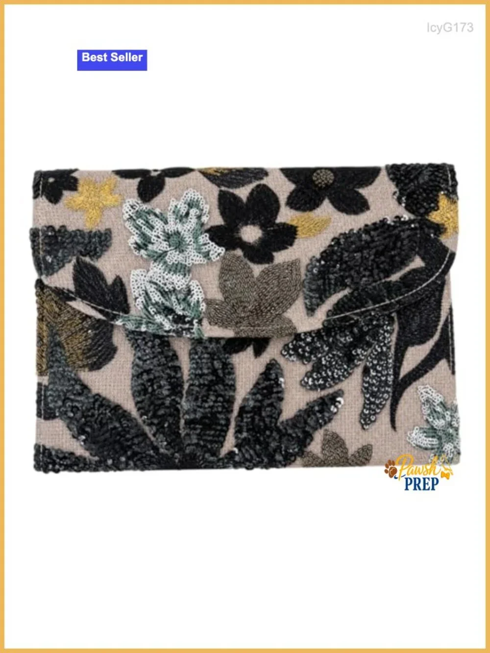 Embroidered Clutch Purse Women Floral Sequin Evening Bag Wedding Guest Handbags
